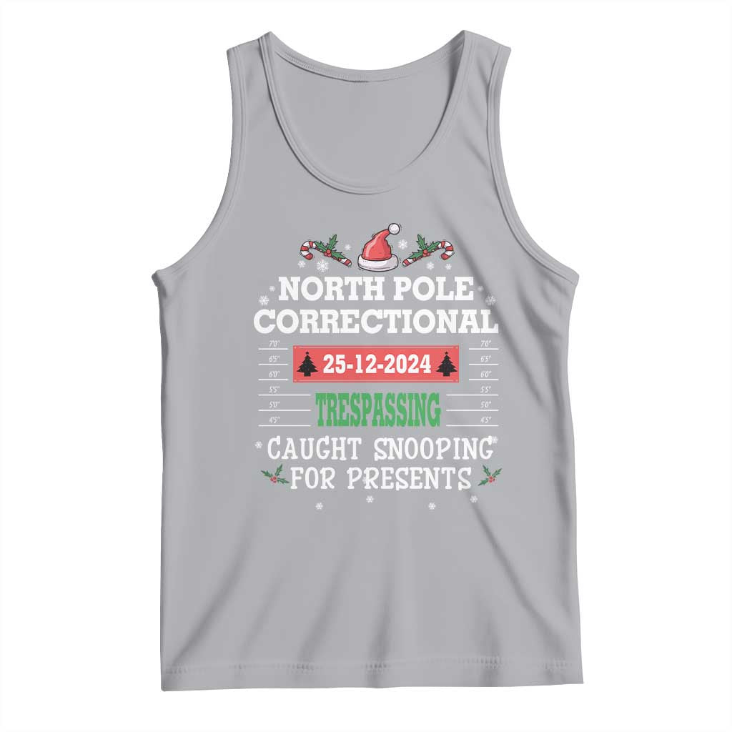 Funny Christmas Family Matching Tank Top North Pole Correctional Trespassing TS09 Athletic Heather Print Your Wear