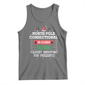 Funny Christmas Family Matching Tank Top North Pole Correctional Trespassing TS09 Black Heather Print Your Wear
