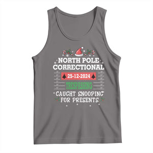Funny Christmas Family Matching Tank Top North Pole Correctional Trespassing TS09 Deep Heather Print Your Wear