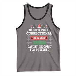 Funny Christmas Family Matching Tank Top North Pole Correctional Trespassing TS09 Deep Heather Black Print Your Wear