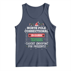 Funny Christmas Family Matching Tank Top North Pole Correctional Trespassing TS09 Navy Print Your Wear