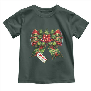 Funny Christmas Bow Present Costume Baby Shirt TS09 Dark Forest Green Print Your Wear