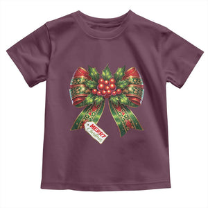 Funny Christmas Bow Present Costume Baby Shirt TS09 Maroon Print Your Wear