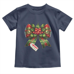Funny Christmas Bow Present Costume Baby Shirt TS09 Navy Print Your Wear