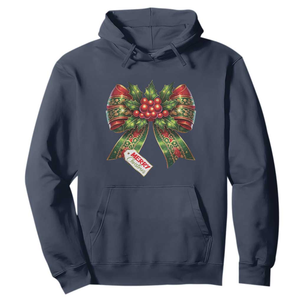 Funny Christmas Bow Present Costume Hoodie TS09 Navy Print Your Wear