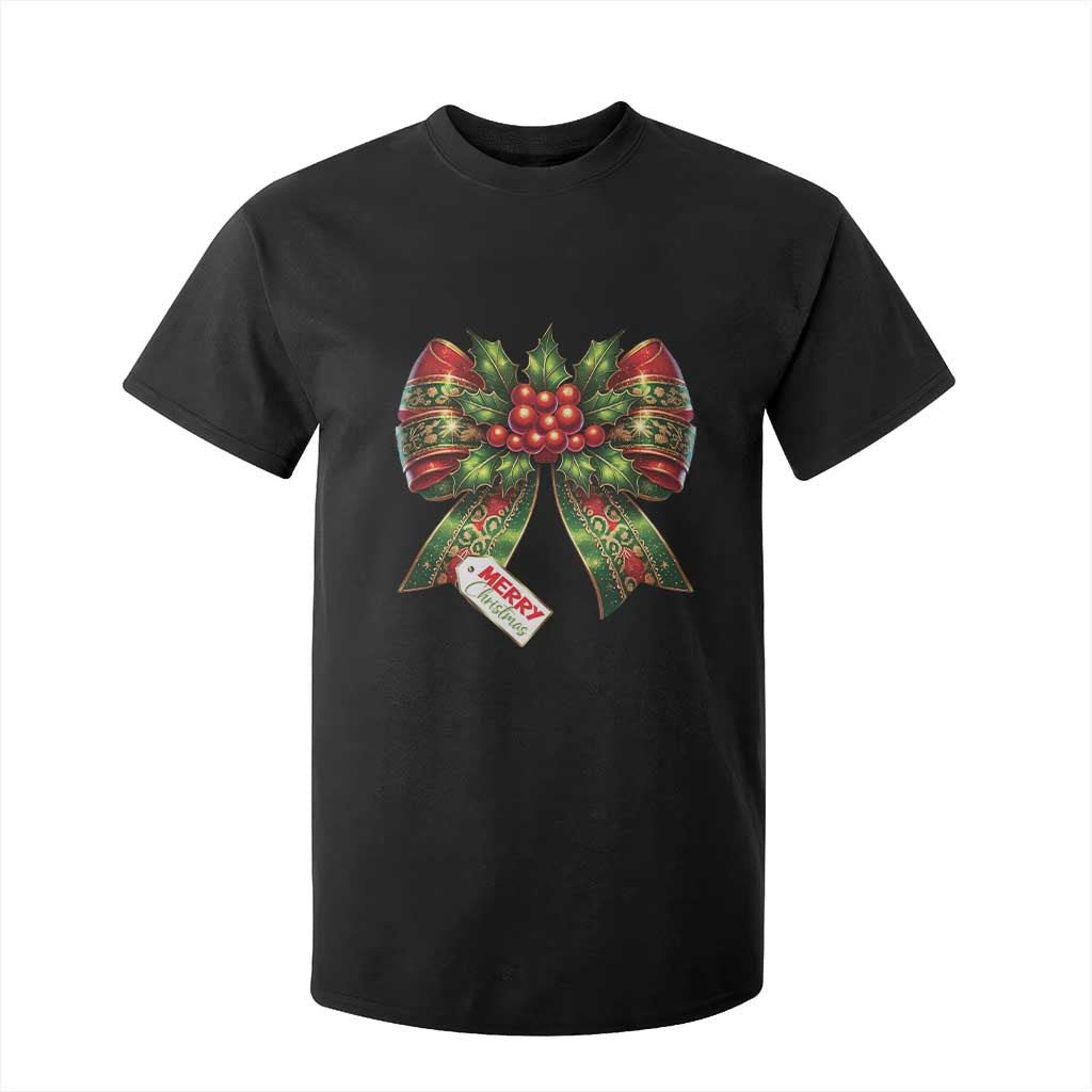 Funny Christmas Bow Present Costume T Shirt For Kid TS09 Black Print Your Wear