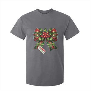 Funny Christmas Bow Present Costume T Shirt For Kid TS09 Charcoal Print Your Wear
