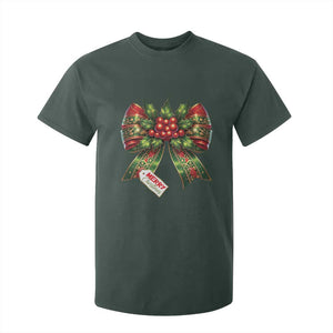 Funny Christmas Bow Present Costume T Shirt For Kid TS09 Dark Forest Green Print Your Wear