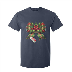 Funny Christmas Bow Present Costume T Shirt For Kid TS09 Navy Print Your Wear