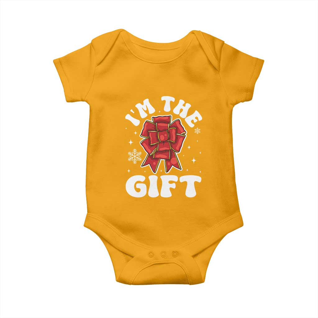 Funny Christmas Present Costume Baby Onesie I Am The Gift TS09 Gold Print Your Wear
