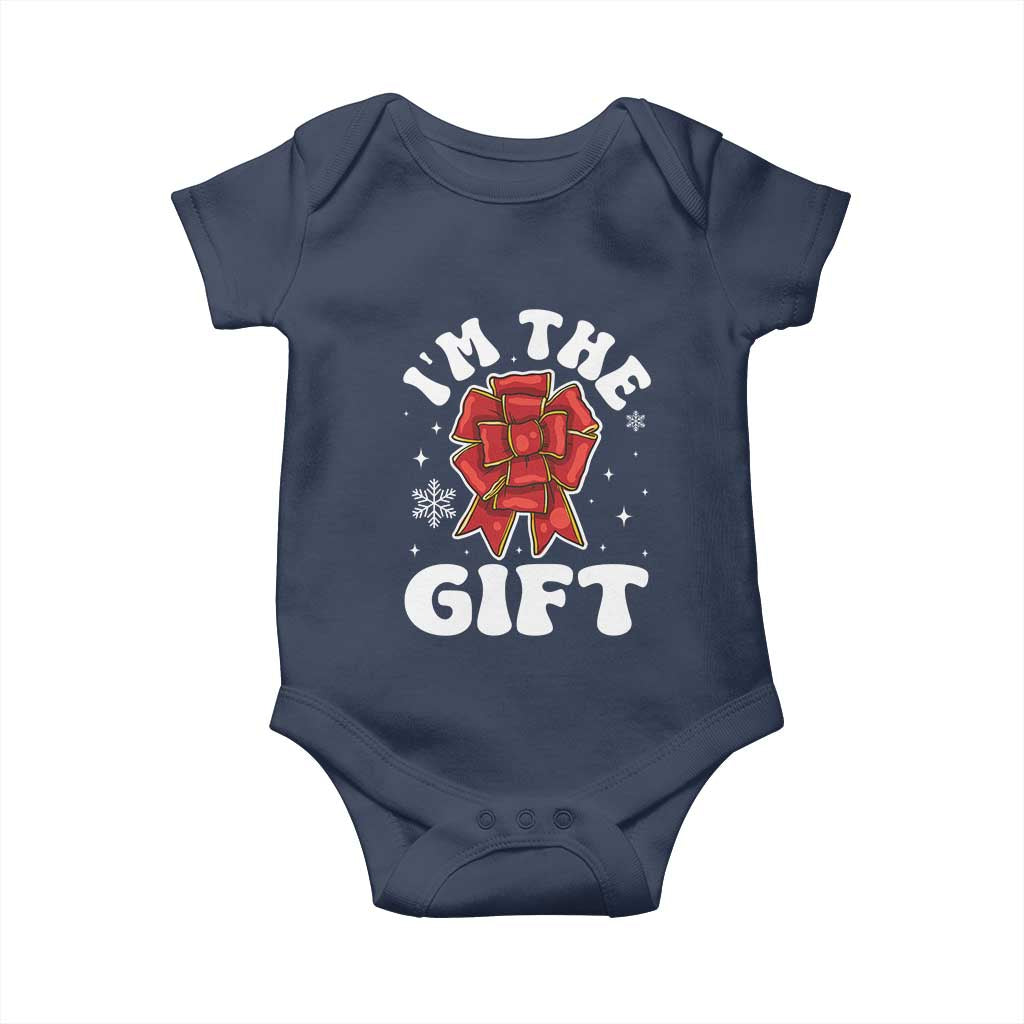 Funny Christmas Present Costume Baby Onesie I Am The Gift TS09 Navy Print Your Wear