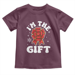 Funny Christmas Present Costume Baby Shirt I Am The Gift TS09 Maroon Print Your Wear