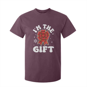 Funny Christmas Present Costume T Shirt For Kid I Am The Gift TS09 Maroon Print Your Wear