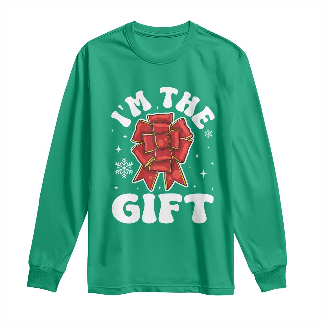 Funny Christmas Present Costume Long Sleeve Shirt I Am The Gift TS09 Irish Green Print Your Wear