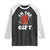 Funny Christmas Present Costume Raglan Shirt I Am The Gift TS09 Black White Print Your Wear