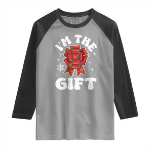 Funny Christmas Present Costume Raglan Shirt I Am The Gift TS09 Sport Gray Black Print Your Wear