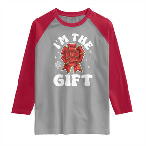 Funny Christmas Present Costume Raglan Shirt I Am The Gift TS09 Sport Gray Red Print Your Wear