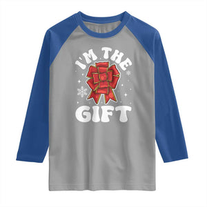 Funny Christmas Present Costume Raglan Shirt I Am The Gift TS09 Sport Gray Royal Print Your Wear
