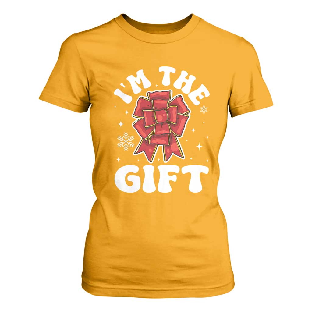 Funny Christmas Present Costume T Shirt For Women I Am The Gift TS09 Gold Print Your Wear