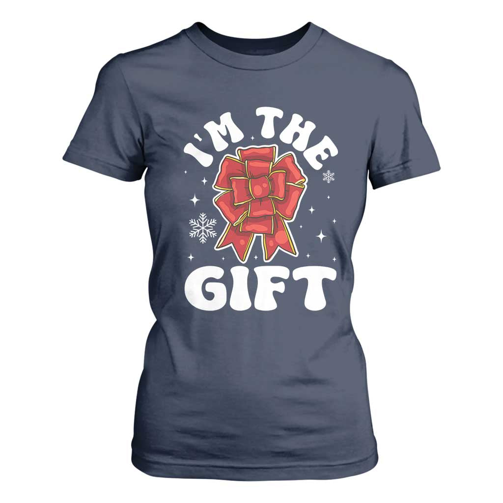 Funny Christmas Present Costume T Shirt For Women I Am The Gift TS09 Navy Print Your Wear
