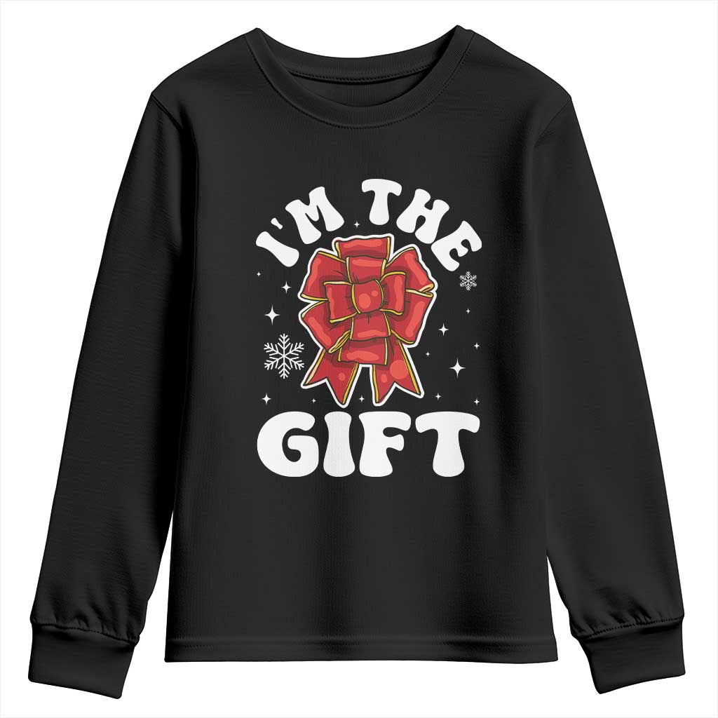 Funny Christmas Present Costume Youth Sweatshirt I Am The Gift TS09 Black Print Your Wear