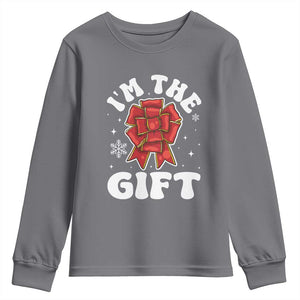 Funny Christmas Present Costume Youth Sweatshirt I Am The Gift TS09 Charcoal Print Your Wear
