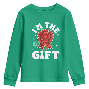 Funny Christmas Present Costume Youth Sweatshirt I Am The Gift TS09 Irish Green Print Your Wear