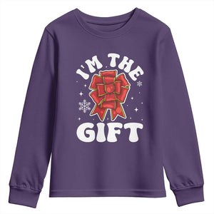 Funny Christmas Present Costume Youth Sweatshirt I Am The Gift TS09 Purple Print Your Wear