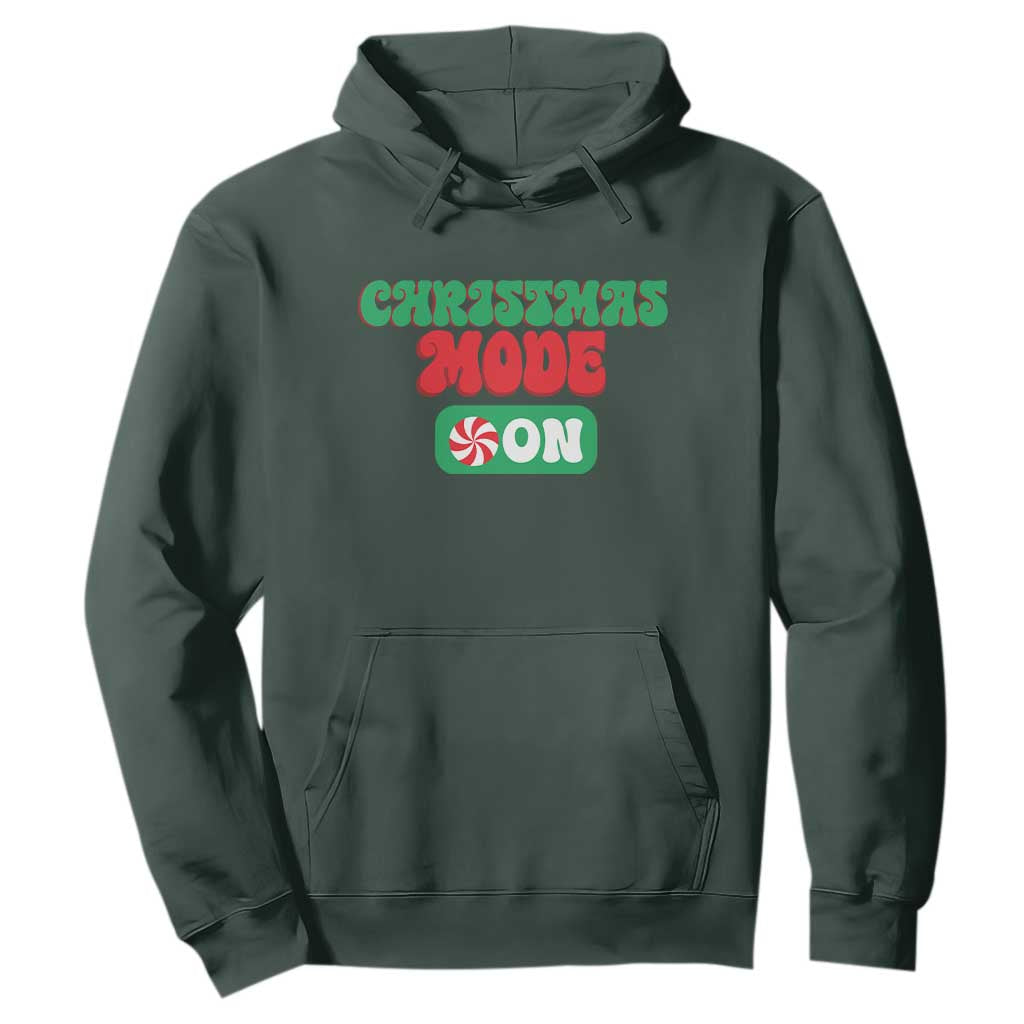 Funny Christmas Mode On Hoodie TS09 Dark Forest Green Print Your Wear