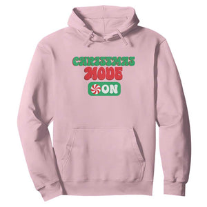 Funny Christmas Mode On Hoodie TS09 Light Pink Print Your Wear