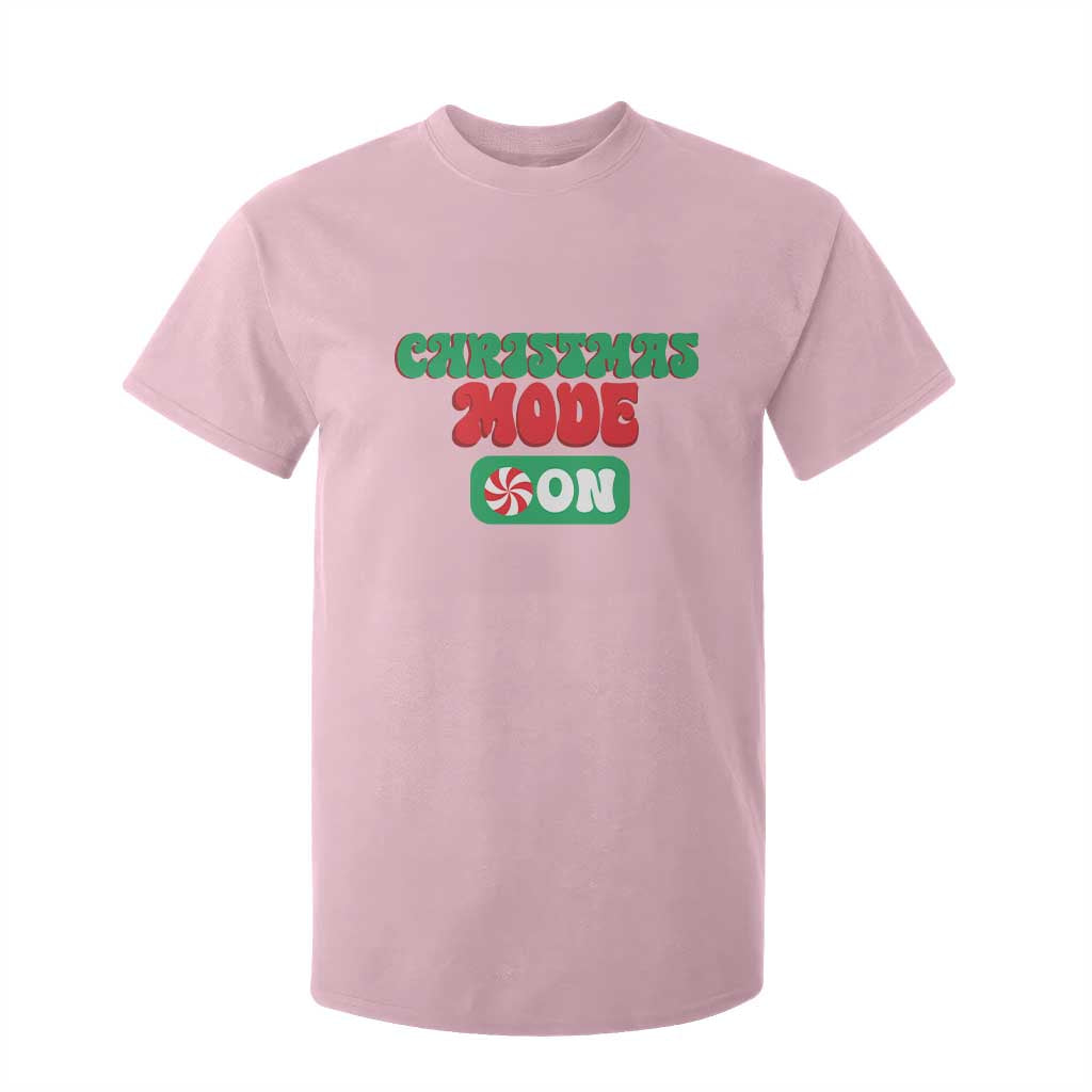 Funny Christmas Mode On T Shirt For Kid TS09 Light Pink Print Your Wear