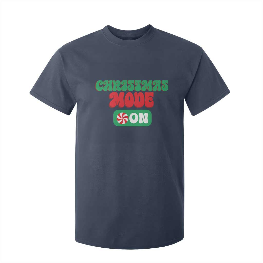 Funny Christmas Mode On T Shirt For Kid TS09 Navy Print Your Wear
