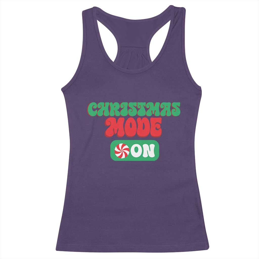 Funny Christmas Mode On Racerback Tank Top TS09 Purple Print Your Wear