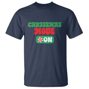 Funny Christmas Mode On T Shirt TS09 Navy Print Your Wear