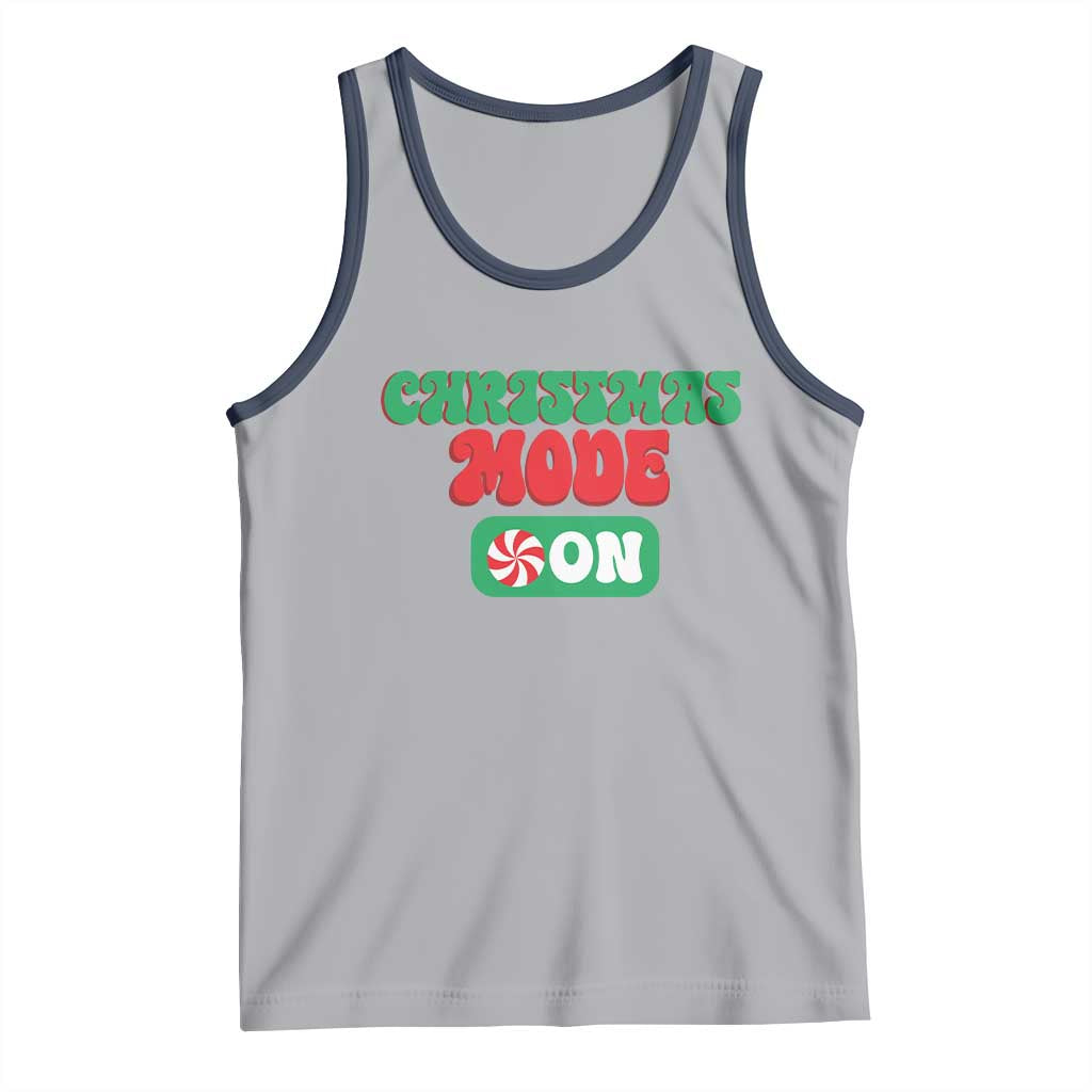Funny Christmas Mode On Tank Top TS09 Athletic Heather Navy Print Your Wear