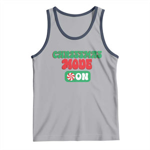 Funny Christmas Mode On Tank Top TS09 Athletic Heather Navy Print Your Wear