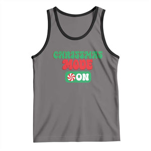 Funny Christmas Mode On Tank Top TS09 Deep Heather Black Print Your Wear