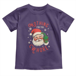 Funny Christmas Baby Shirt Nothing For You Whore Santa Middle Finger TS09 Purple Print Your Wear