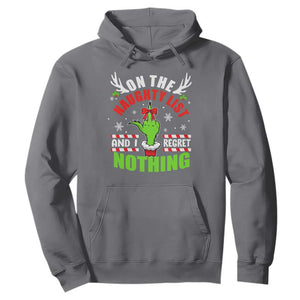 Funny Christmas Hoodie On The List Of Naughty And I Regret Nothing TS09 Charcoal Print Your Wear