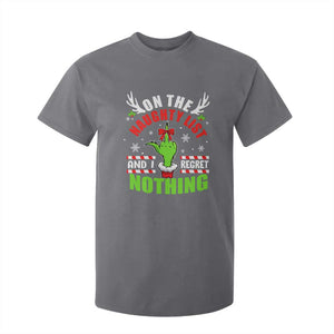 Funny Christmas T Shirt For Kid On The List Of Naughty And I Regret Nothing TS09 Charcoal Print Your Wear