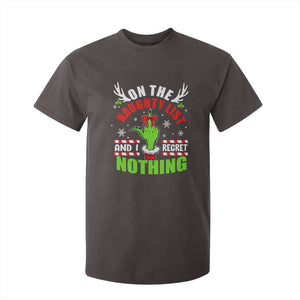 Funny Christmas T Shirt For Kid On The List Of Naughty And I Regret Nothing TS09 Dark Chocolate Print Your Wear