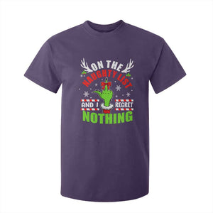 Funny Christmas T Shirt For Kid On The List Of Naughty And I Regret Nothing TS09 Purple Print Your Wear