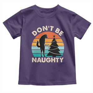 Funny Xmas Baby Shirt Don't Be Naughty Dog Peeing Christmas Tree TS09 Purple Print Your Wear