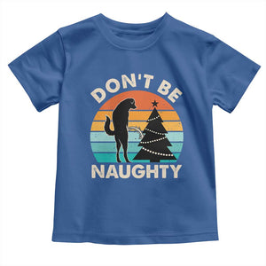 Funny Xmas Baby Shirt Don't Be Naughty Dog Peeing Christmas Tree TS09 Royal Blue Print Your Wear