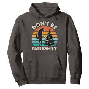 Funny Xmas Hoodie Don't Be Naughty Dog Peeing Christmas Tree TS09 Dark Chocolate Print Your Wear