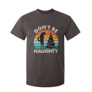 Funny Xmas T Shirt For Kid Don't Be Naughty Dog Peeing Christmas Tree TS09 Dark Chocolate Print Your Wear