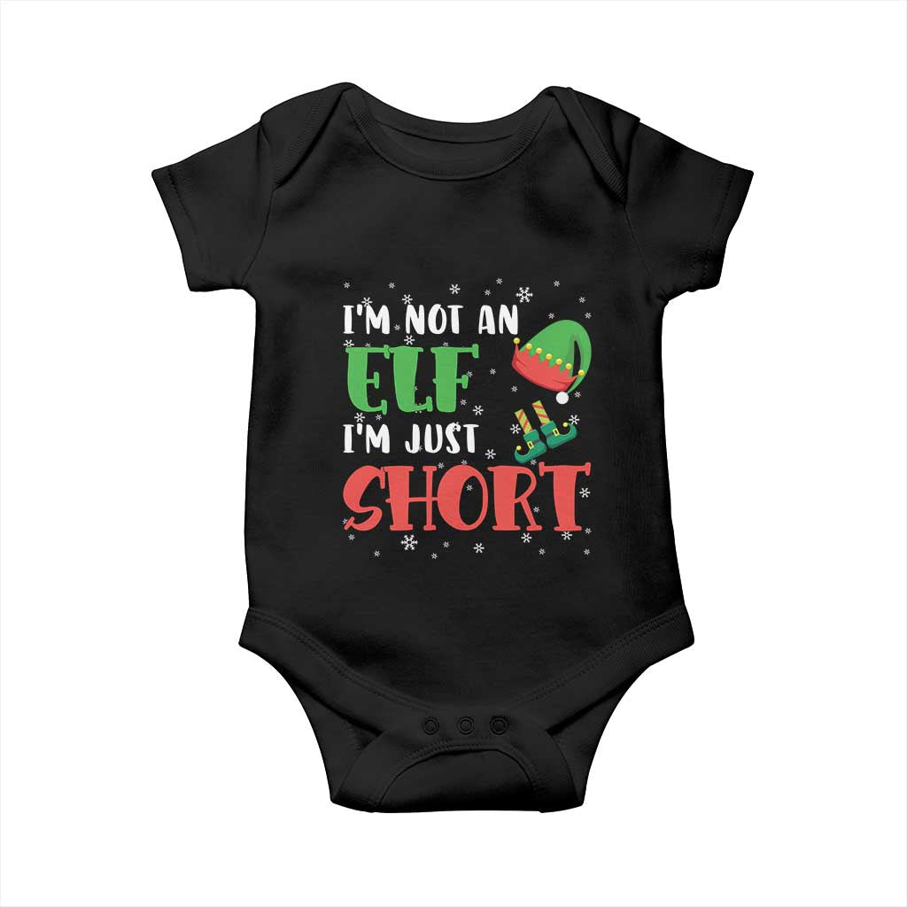 Funny Christmas Baby Onesie Im Not An Elf Just Short TS09 Black Print Your Wear