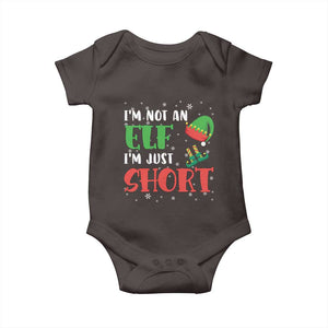 Funny Christmas Baby Onesie Im Not An Elf Just Short TS09 Dark Chocolate Print Your Wear