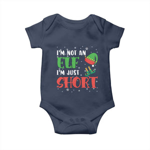 Funny Christmas Baby Onesie Im Not An Elf Just Short TS09 Navy Print Your Wear