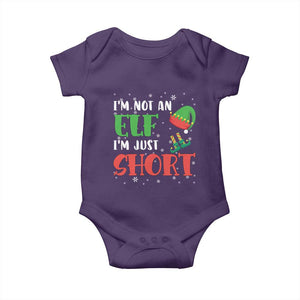 Funny Christmas Baby Onesie Im Not An Elf Just Short TS09 Purple Print Your Wear